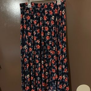 Hollister Navy Floral Skirt Large